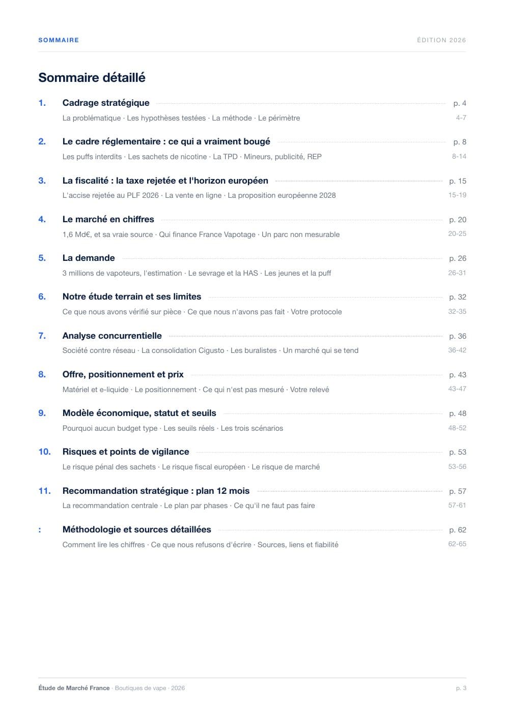 Page 3 de l'extrait de Le marché de la cigarette électronique et de la vape en France · Étude 2026