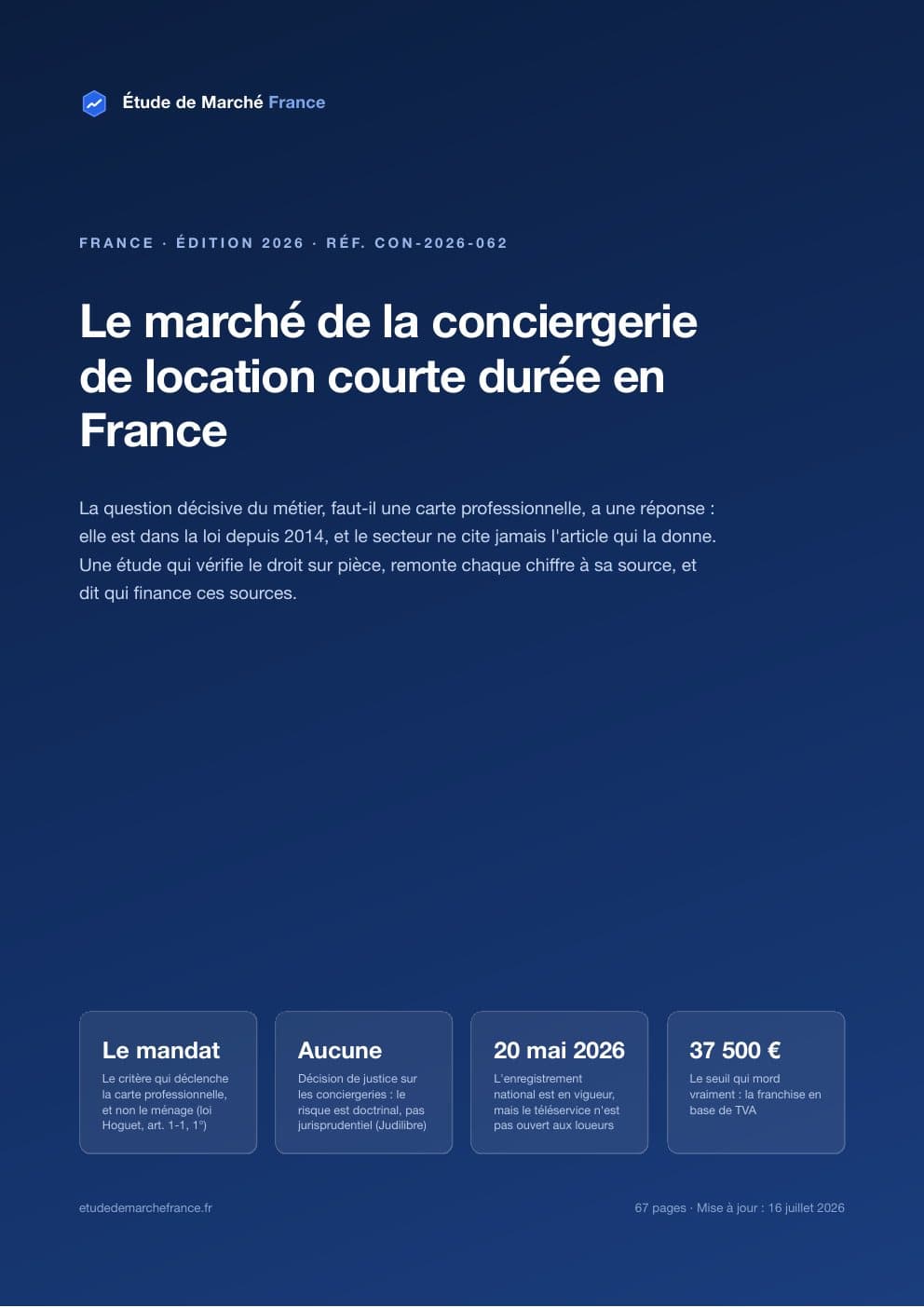 Page 1 de l'extrait de Le marché de la conciergerie de location courte durée en France · Étude 2026