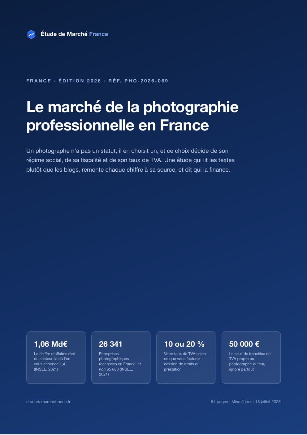 Page 1 de l'extrait de Le marché de la photographie professionnelle en France · Étude 2026