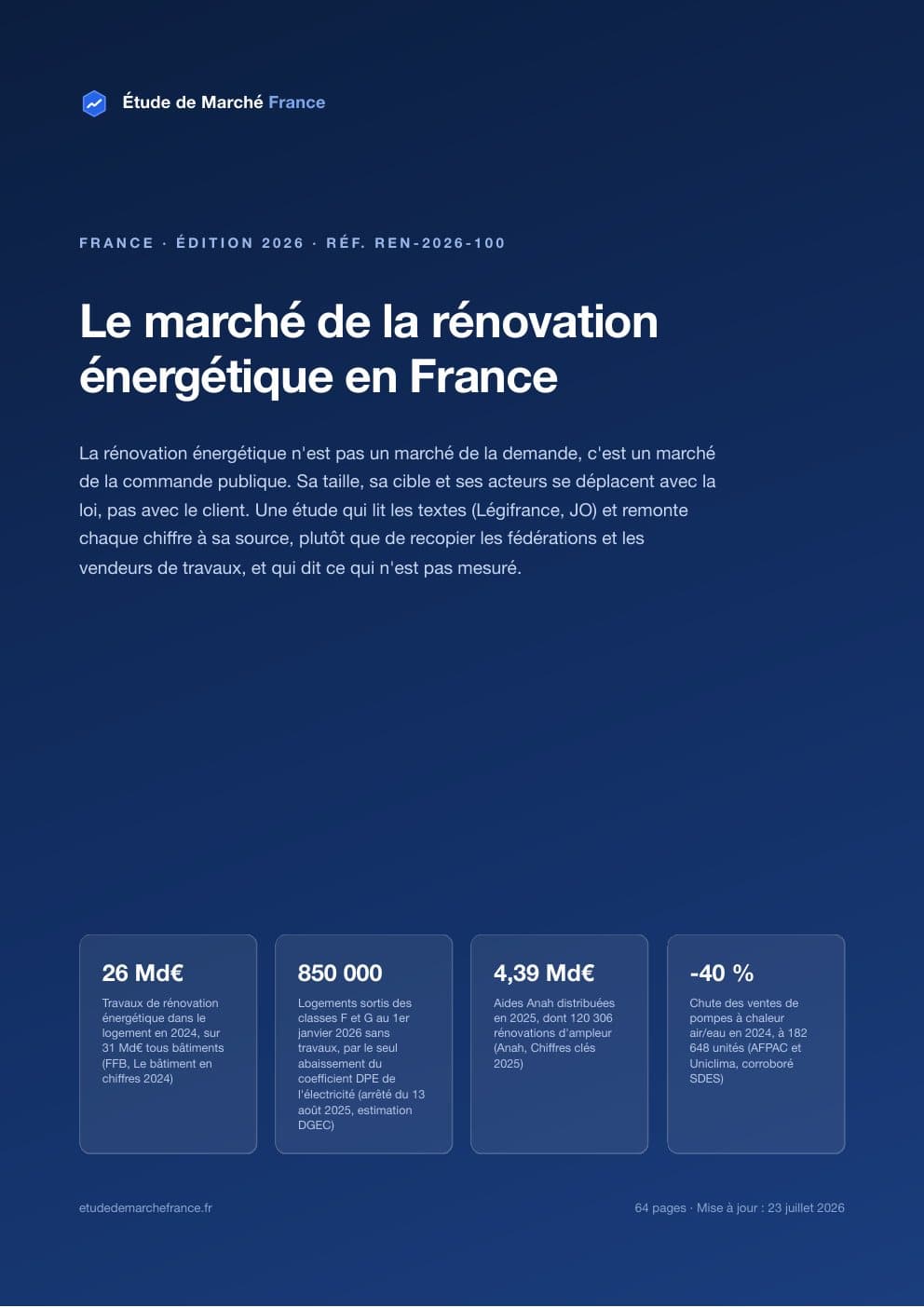 Page 1 de l'extrait de Le marché de la rénovation énergétique en France · Étude 2026