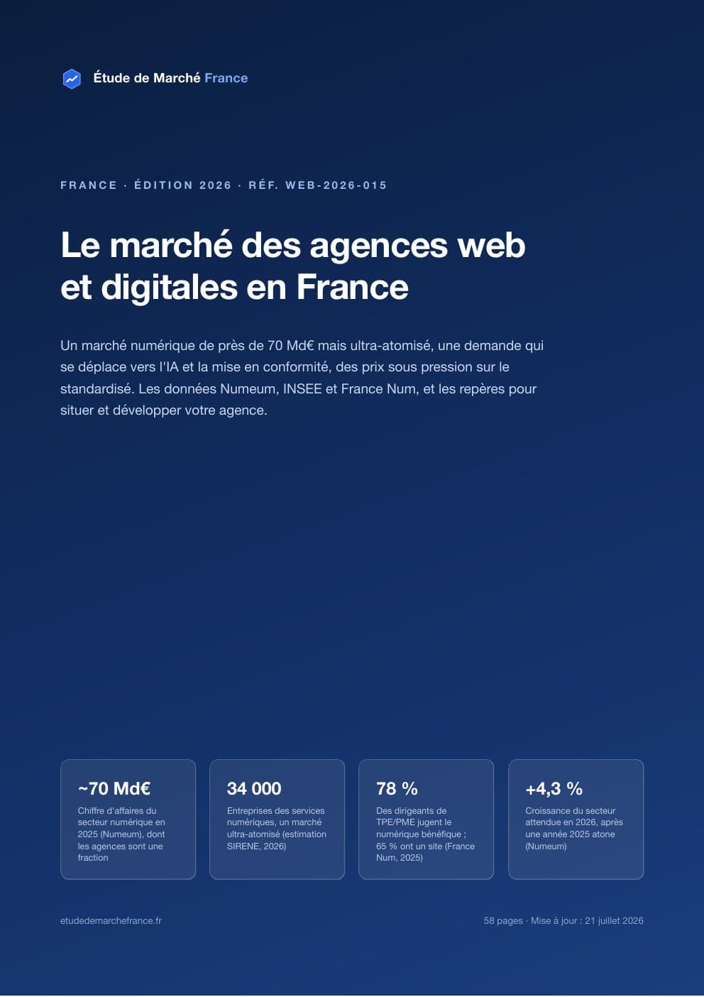 Page 1 de l'extrait de Le marché des agences web et digitales en France · Étude 2026