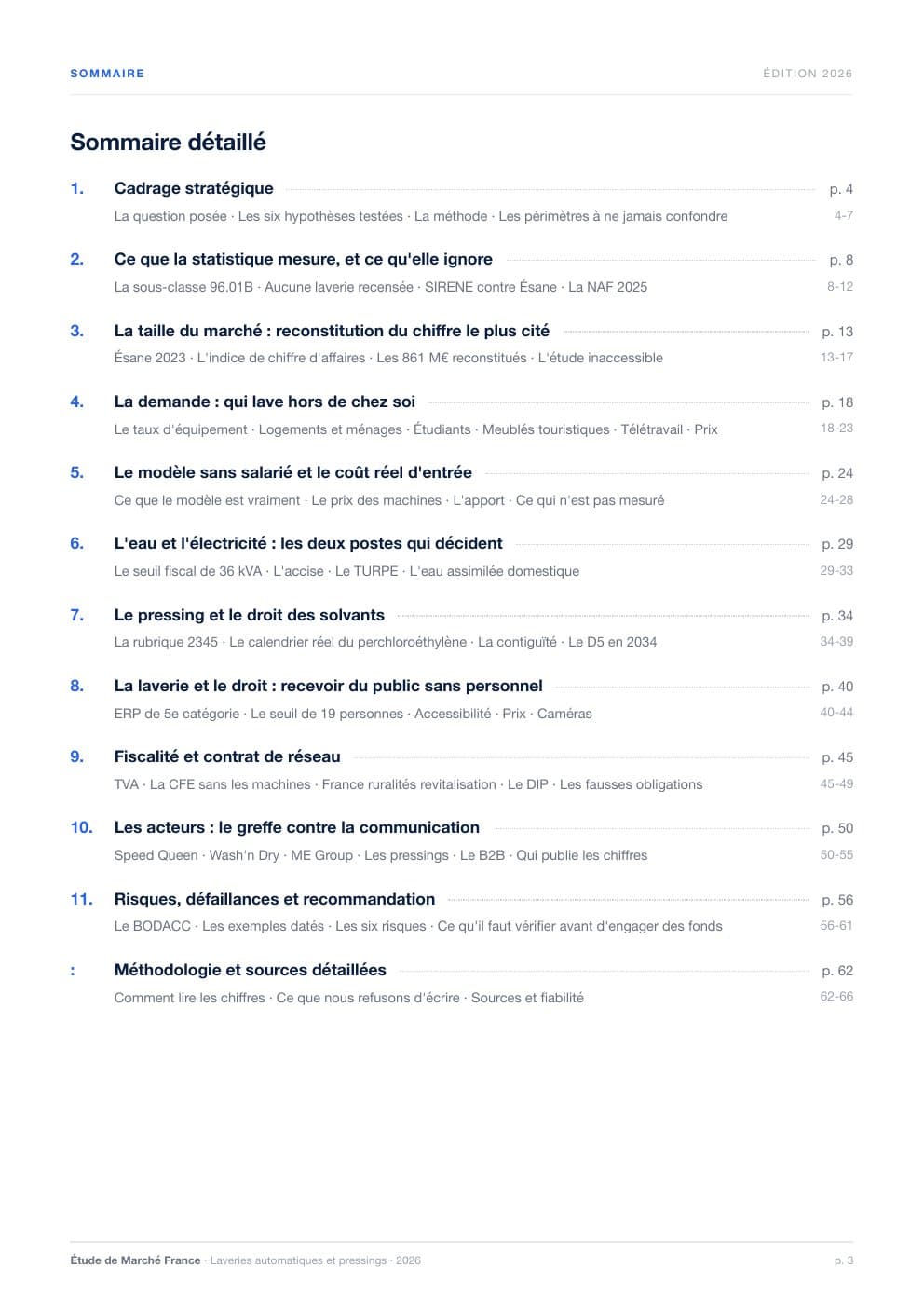Page 3 de l'extrait de Le marché des laveries automatiques et pressings en France · Étude 2026