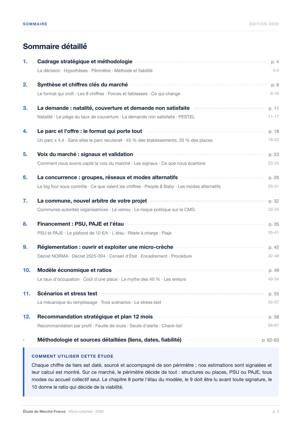 Page 3 de l'extrait de Le marché des micro-crèches en France · Étude 2026
