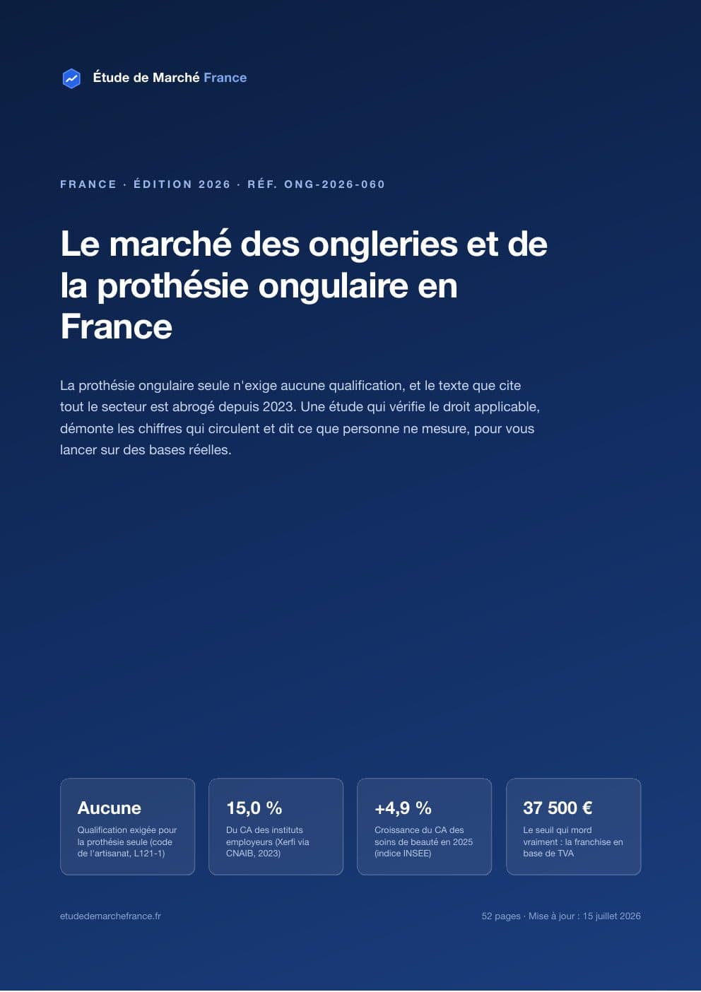 Page 1 de l'extrait de Le marché des ongleries et de la prothésie ongulaire en France · Étude 2026