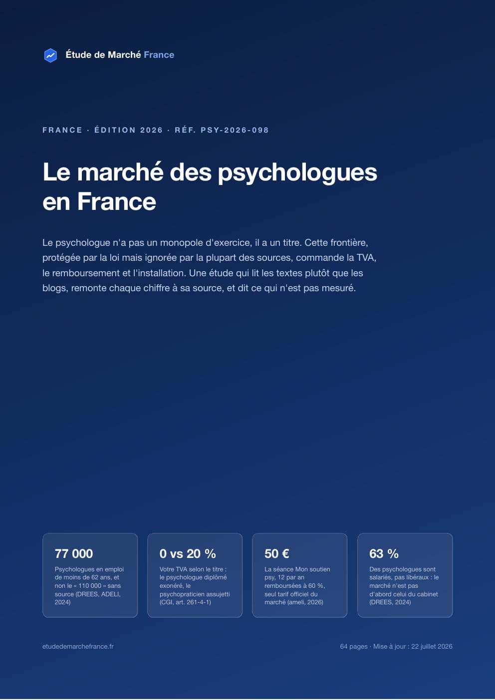 Page 1 de l'extrait de Le marché des psychologues en France · Étude 2026