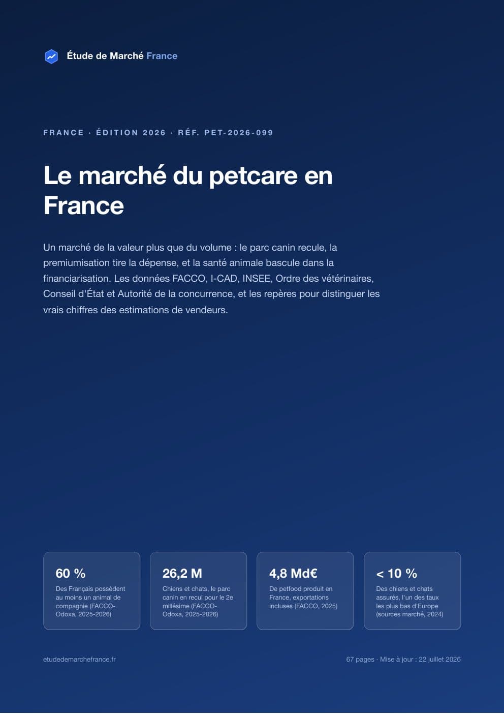 Page 1 de l'extrait de Le marché du petcare en France · Étude 2026